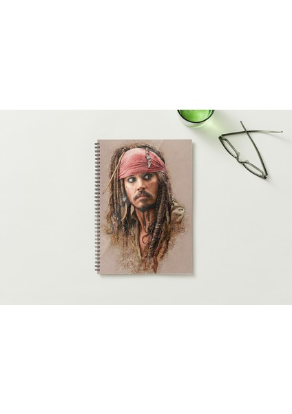 Jack Sparrow A5 Metal Spiralli Çizgisiz Sert Kapak Jack Sparrow Defter
