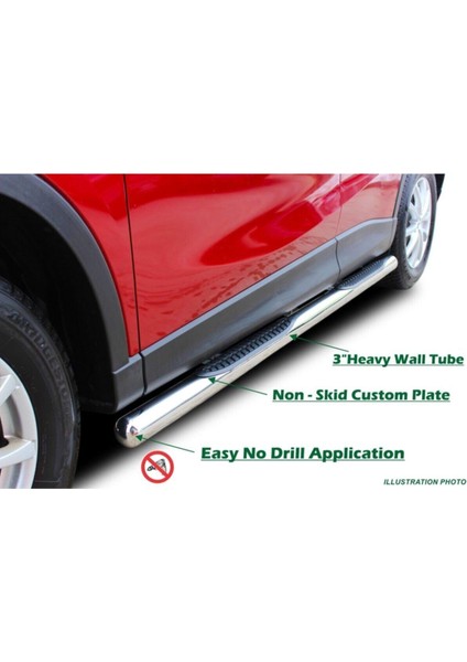 – Rav-4 2000-2005 Uyumlu Krom Ø70 Yan Basamak | Tubular C Modeli