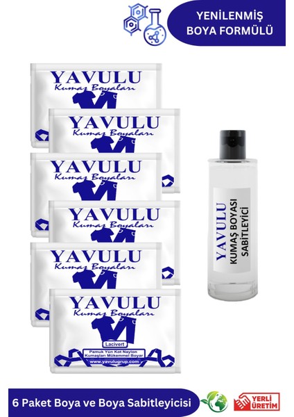 Lacivert Kumaş Boyası / Tekstil Boyası / Giysi Boyası / Toz Kumaş Boyası 6AD.