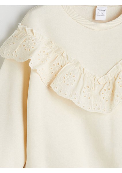 Lcw Yeni Yeni Sezon Bisiklet Yaka Uzun Kollu Nakışlı Kız Çocuk Sweatshirt modelleri