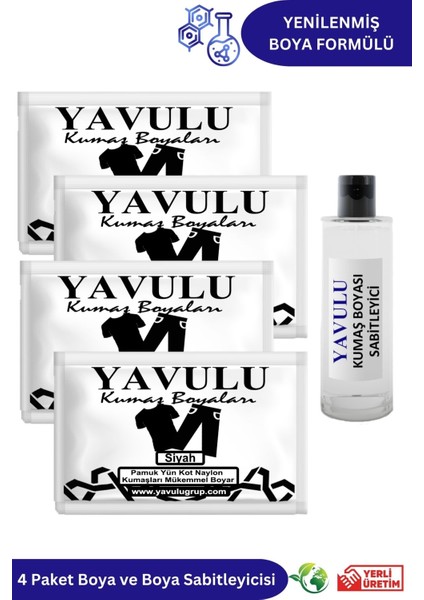 Siyah Kumaş Boyası / Tekstil Boyası / Giysi Boyası / Toz Kumaş Boyası 4AD.