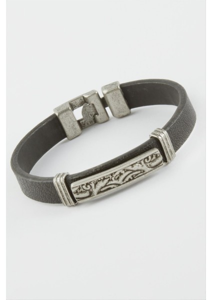 Işlemeli Suni Deri Bileklik