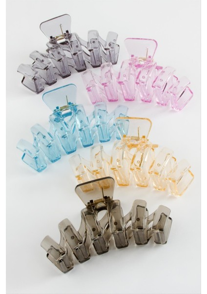 Zikzak Şeffaf Renkli Mandal Toka 11 cm modelleri