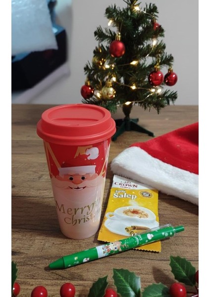 "yılbaşı Hediye Seti" Kapaklı Bardak + Sahlep Karışımı + Tükenmez Kalem + 2 Çift Çorap modelleri