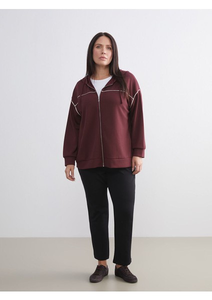 Lcw Yeni Özmarka Yeni Sezon Kapüşonlu Oversize Kadın Fermuarlı Sweatshirt