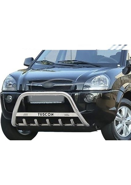 Hyundaı Tucson 2010-2015 Uyumlu - Ön Koruma - Bull Bar - Yazılı Saclı - 60 - Cobıa A