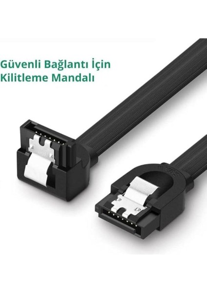 SE-7030 Sata Data Kablosu 0,50CM L 90DERECE Dirsek Köşeli Sata3 7 Pin 6gbs SSD HDD Data Veri Kablosu fiyatları