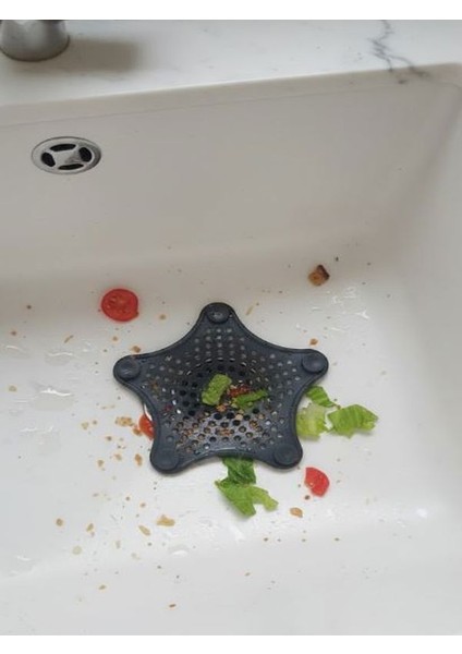 Deniz Yıldızı Lavabo Süzgeci, Lavabo Tıkacı, Silikon Süzgeç Siyah 1 Adet modelleri