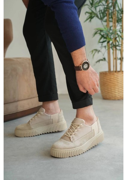 Nrzsnt KB-X516 Kuback Bej Süet Günlük Erkek Ayakkabı (Numara: 41)