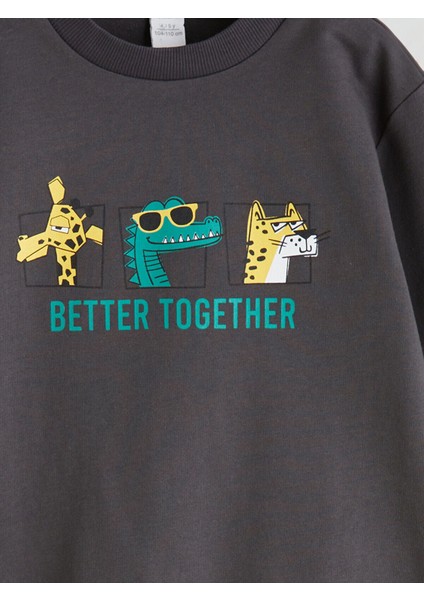 Lcw Yeni Peak Yeni Sezon Hayvan Baskılı Erkek Çocuk Sweatshirt modelleri