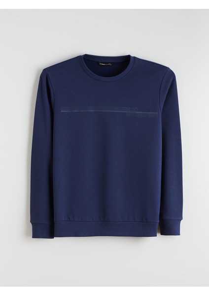 Lcw Yeni Yeni Sezon Bisiklet Yaka Baskılı Erkek Sweatshirt