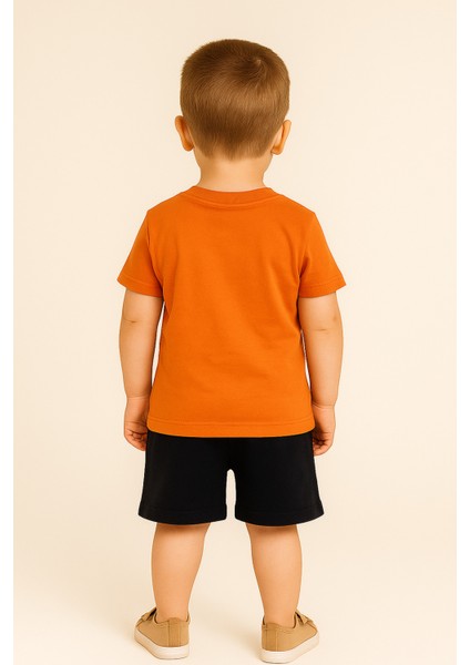 Erkek Çocuk Turuncu Yazlık Şortlu Takım fiyatları