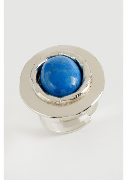 Oval Turkuaz Taşlı Yüzük modelleri