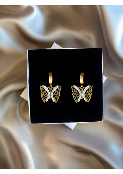 Çelik Kelebek Küpe