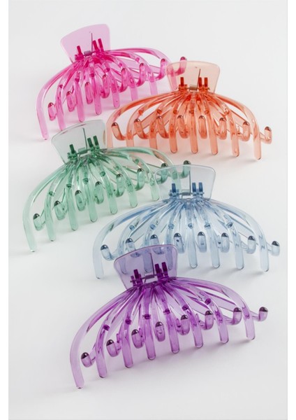 Oval Şeffaf Renkli Mandal Toka 11 cm