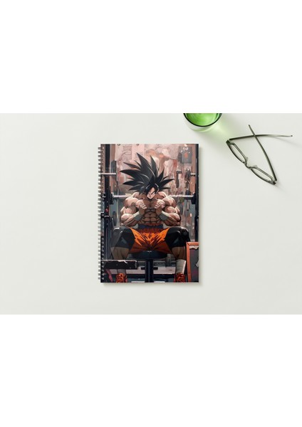 Gym Goku A5 Metal Spiralli Çizgisiz Sert Kapak Gym Goku Defter
