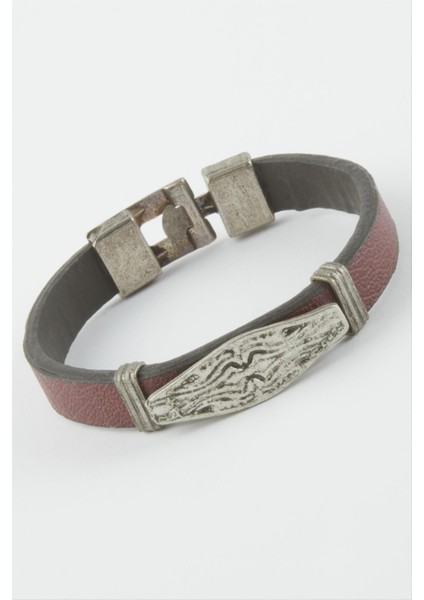 Oval Suni Deri Bileklik