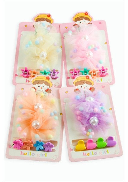 Çiçek Lastikli Mandal Toka 6 Adet