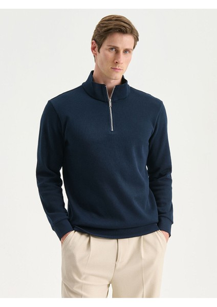 Lcw Yeni Yeni Sezon Fermuarlı Dik Yaka Uzun Kollu Erkek Sweatshirt