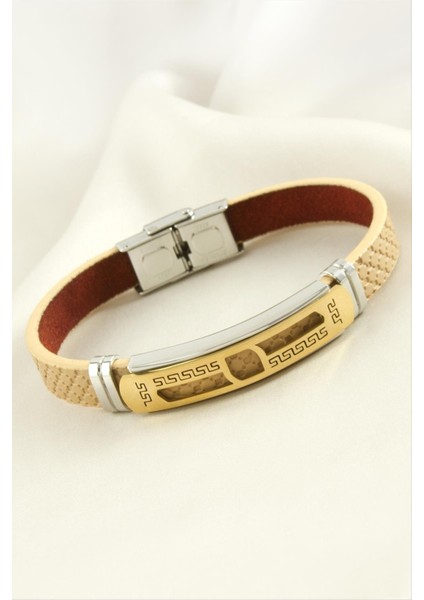 Labirent Deri Çelik Bileklik modelleri