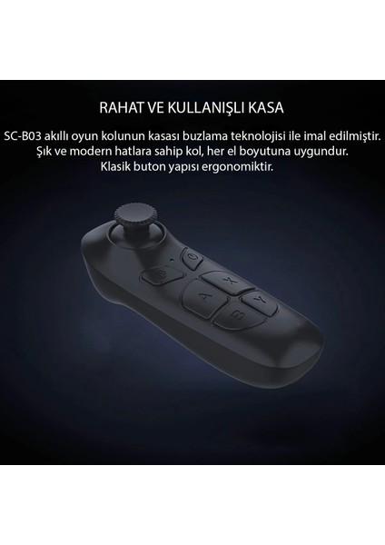 MYT09 Shinecon SC-B03 Sanal Gerçeklik Gözlüğü Kumandası - Siyah