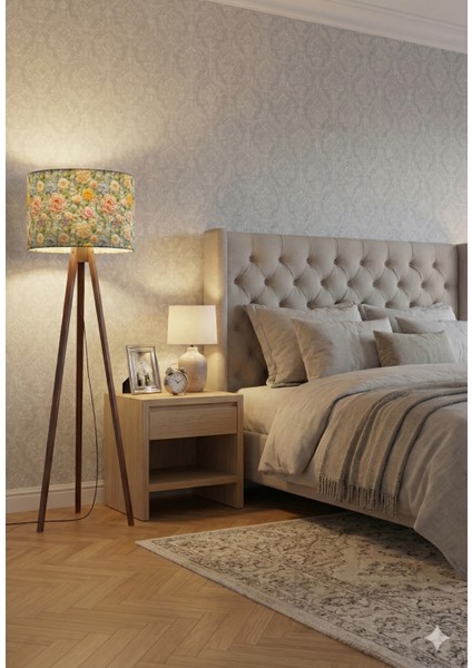 Inci Çiçeği Desenli Dijital Baskılı Kumaş Lambader Başlığı ( Sadece Başlık ) fiyatları