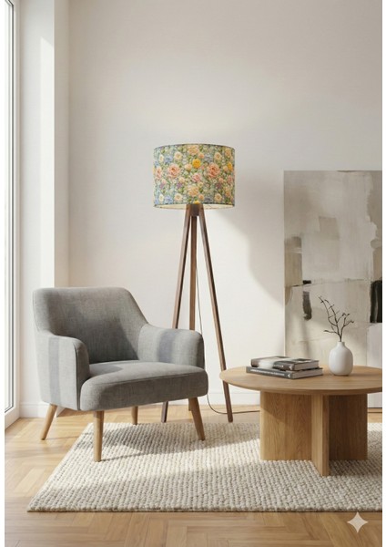 Inci Çiçeği Desenli Dijital Baskılı Kumaş Lambader Başlığı ( Sadece Başlık ) modelleri