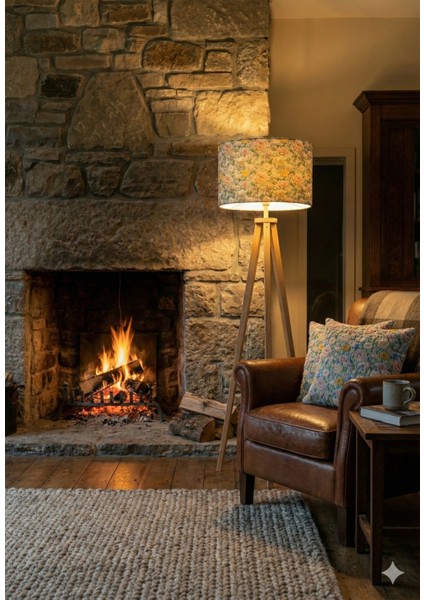 Inci Çiçeği Desenli Dijital Baskılı Kumaş Lambader Başlığı ( Sadece Başlık ) indirimleri