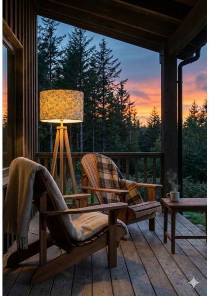 Inci Çiçeği Desenli Dijital Baskılı Kumaş Lambader Başlığı ( Sadece Başlık )