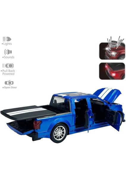 HCL-903 Çek Bırak 1:22 Sesli ve Işıklı Arazi Metal Pikap -Vardem Oyuncak