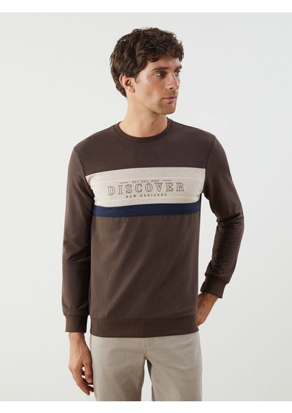 Lcw Yeni Yeni Sezon Bisiklet Yaka Uzun Kollu Baskılı Erkek Sweatshirt