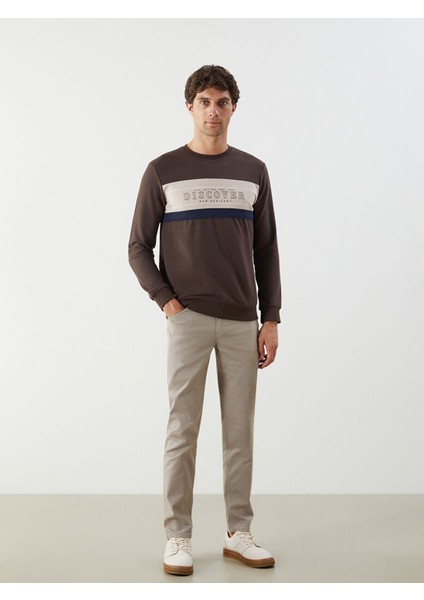 Lcw Yeni Yeni Sezon Bisiklet Yaka Uzun Kollu Baskılı Erkek Sweatshirt fiyatları