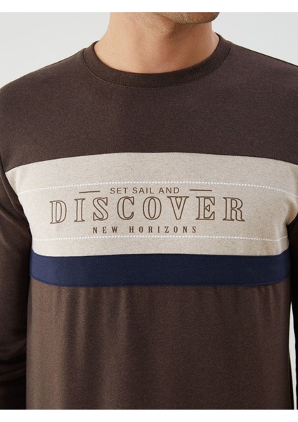 Lcw Yeni Yeni Sezon Bisiklet Yaka Uzun Kollu Baskılı Erkek Sweatshirt modelleri