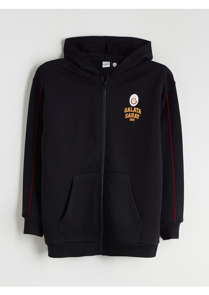 Lcw Yeni Cey Yeni Sezon Kapüşonlu Baskılı Erkek Çocuk Fermuarlı Sweatshirt