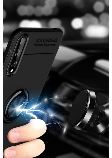 MYT09 Huawei P Smart S Kılıf Range Yüzüklü Silikon - Siyah fırsatları