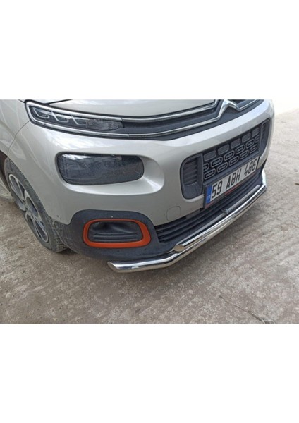 Citroen Berlingo (2019-2025) - Ön Tampon Koruma Demiri - Bükümlü Çiftli Bıyık - 60 - Scaft A