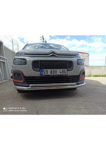 Citroen Berlingo (2019-2025) - Ön Tampon Koruma Demiri - Bükümlü Çiftli Bıyık - 60 - Scaft A