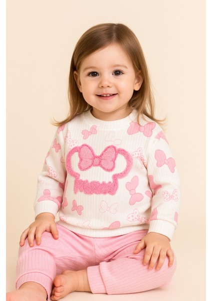 Kız Çocuk Desenli Ikili Takım