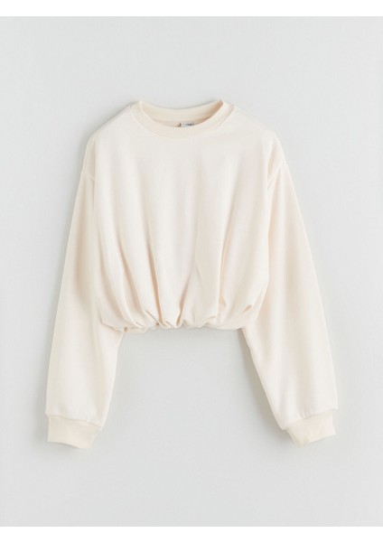 Lcw Yeni Artı Yeni Sezon Bisiklet Yaka Basic Kız Çocuk Sweatshirt modelleri