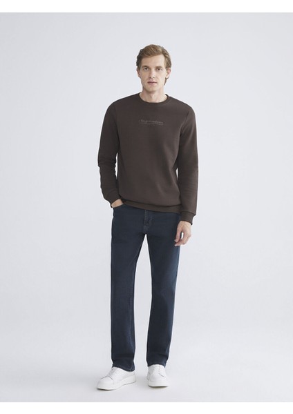 Lcw Yeni Peak Yeni Sezon Bisiklet Yaka Baskılı Erkek Kalın Sweatshirt fiyatları