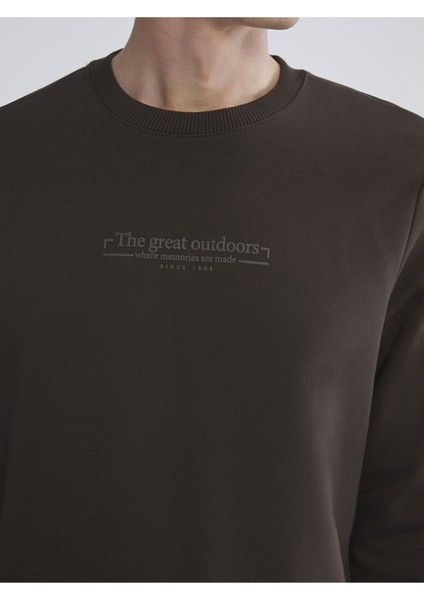 Lcw Yeni Peak Yeni Sezon Bisiklet Yaka Baskılı Erkek Kalın Sweatshirt modelleri