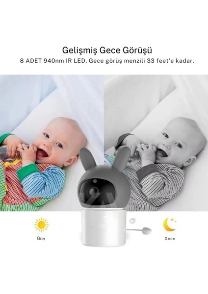 Bebek Kamerası Kumandalı Monitörlü Karşılıklı Konuşma Özellikli , Hatırlatıcılı Ip Bebek Kamerası fiyatları