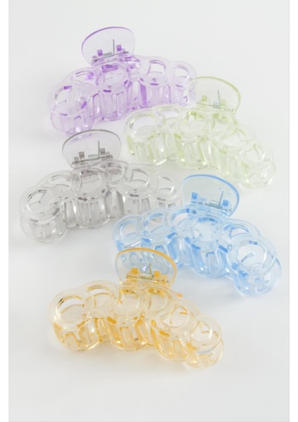 Yuvarlak Şeffaf Renkli Mandal Toka 8 cm