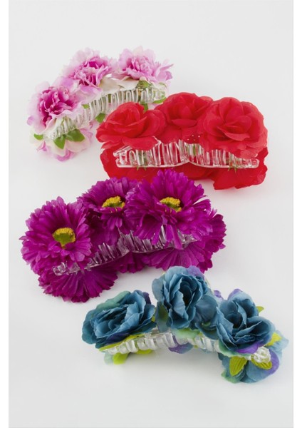 Çiçek Renkli Mandal Toka 11 cm