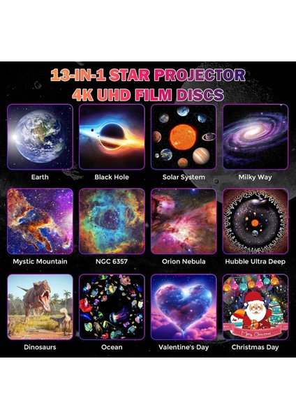 Galaksi Projektörü,yıldız Projektörü,13 Film Diskli,ay, Güneş Sistemi,bulutsu,gece Gökyüzü Projektör fırsatları