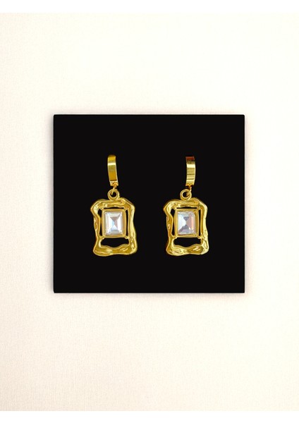 Taşlı Minimal Çelik Küpe modelleri