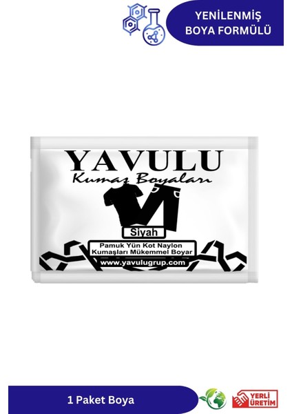 Siyah Kumaş Boyası / Tekstil Boyası / Giysi Boyası / Toz Kumaş Boyası 1AD.