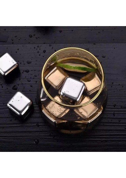 6'lı Çelik Metal Kaplama Viski Taşı Soğutma Buz Küpü modelleri