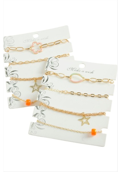 4 Adet Karışık Zincir Bileklik modelleri