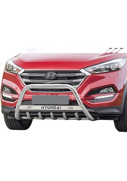 Hyundaı Tucson 2016-2021 Uyumlu - Ön Koruma - Bull Bar - Karterli - Yazı Saclı - 60 - Cobıa A